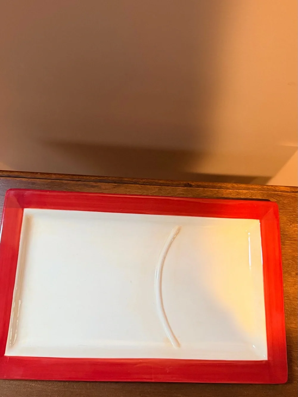 Oneida White Ceramic Serving Platter with Subtle Raised Edges - Picture 2 of 4